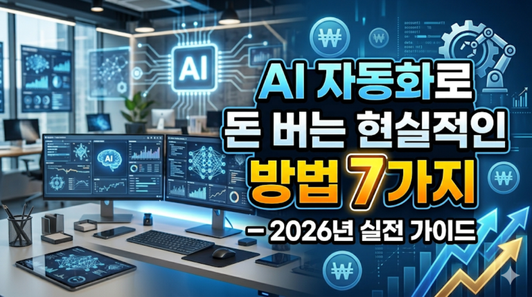 AI 자동화로 돈 버는 현실적인 방법 7가지 — 2026년 실전 가이드