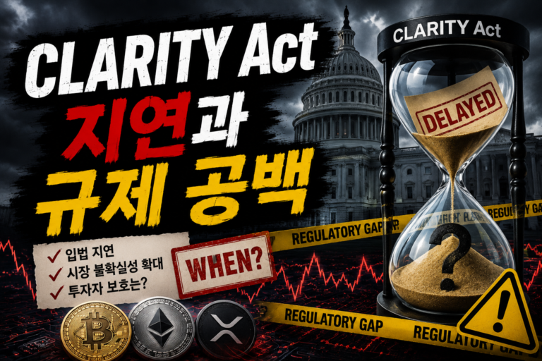 오늘 미국 암호화폐 시장의 핵심 이슈, CLARITY Act 지연과 규제 공백