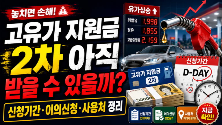 고유가 지원금 2차 아직 받을 수 있을까? 신청기간·이의신청·사용처 정리