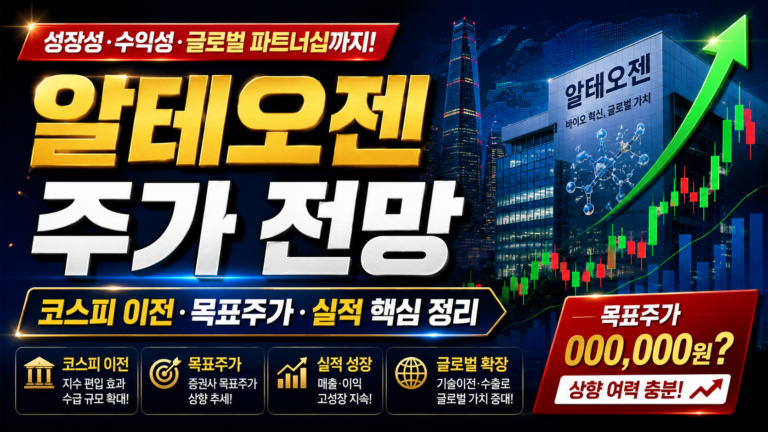 알테오젠 주가 전망, 2026년 코스피 이전·목표주가·실적 핵심 정리