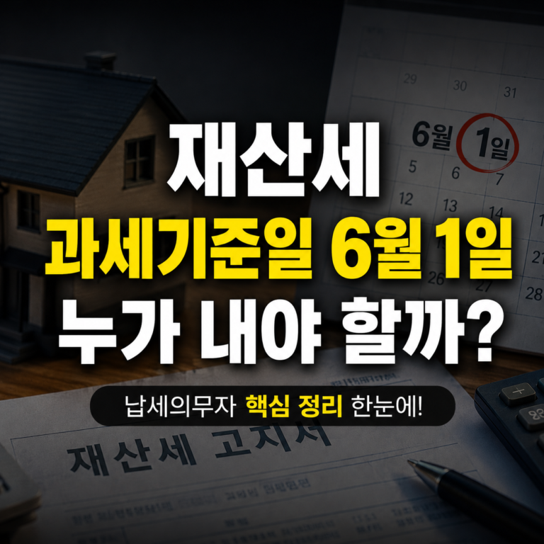 재산세 과세기준일 6월 1일, 누가 내야 할까