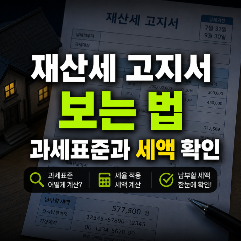 재산세 고지서 보는 법, 과세표준과 세액 확인
