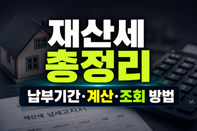재산세 총정리, 납부기간·과세기준일·계산법 한 번에 보기