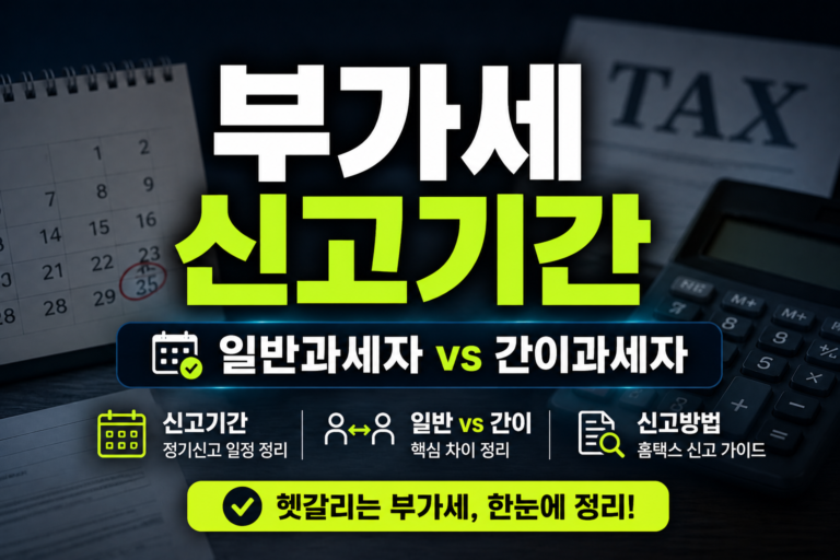 부가세 신고기간, 일반과세자와 간이과세자 차이