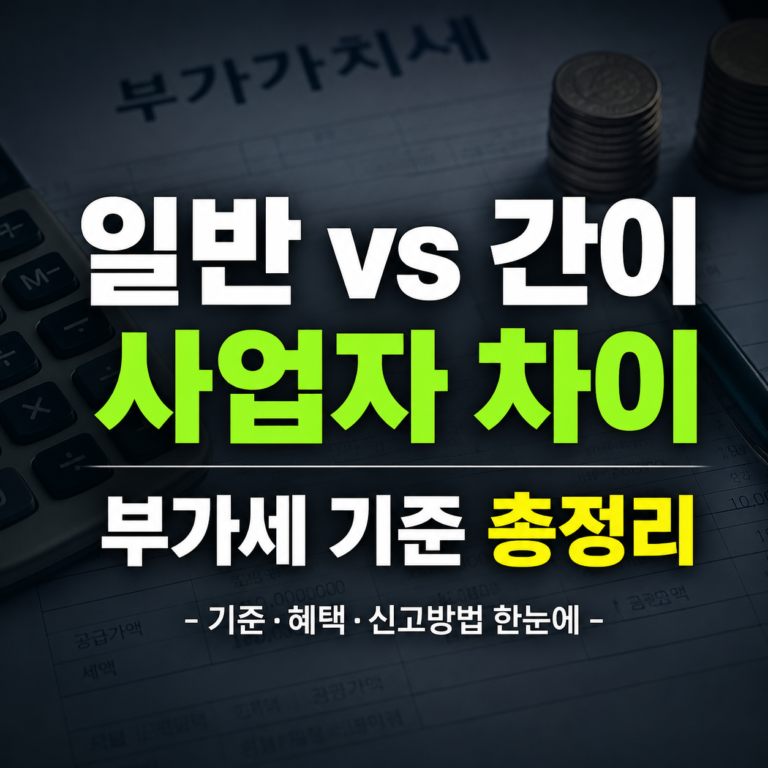 일반과세자와 간이과세자 차이, 부가세 기준 정리