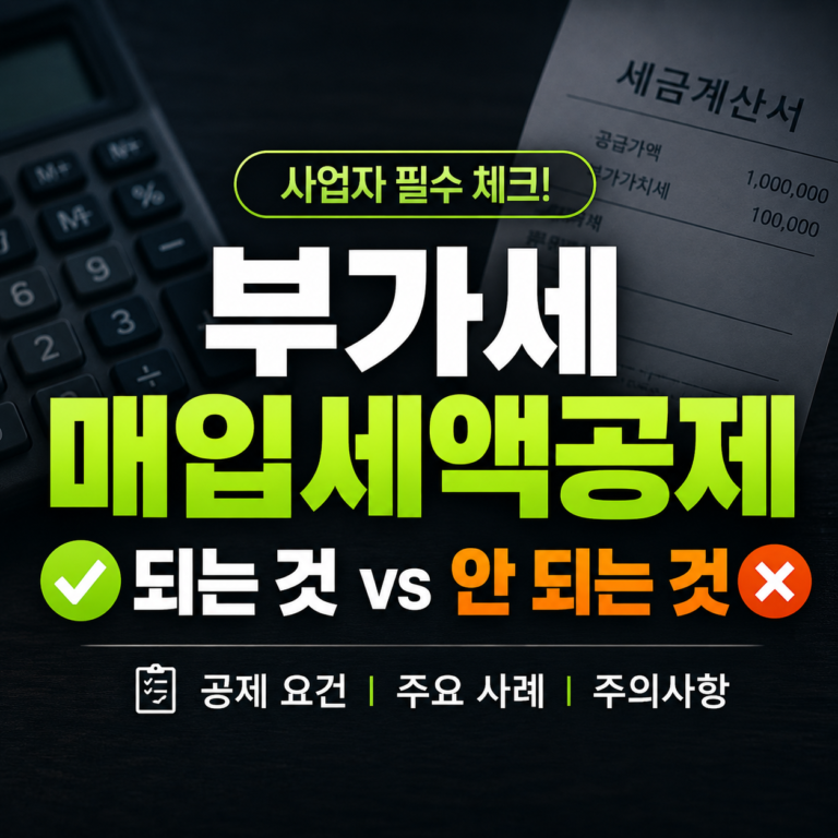 부가세 매입세액공제, 되는 것과 안 되는 것