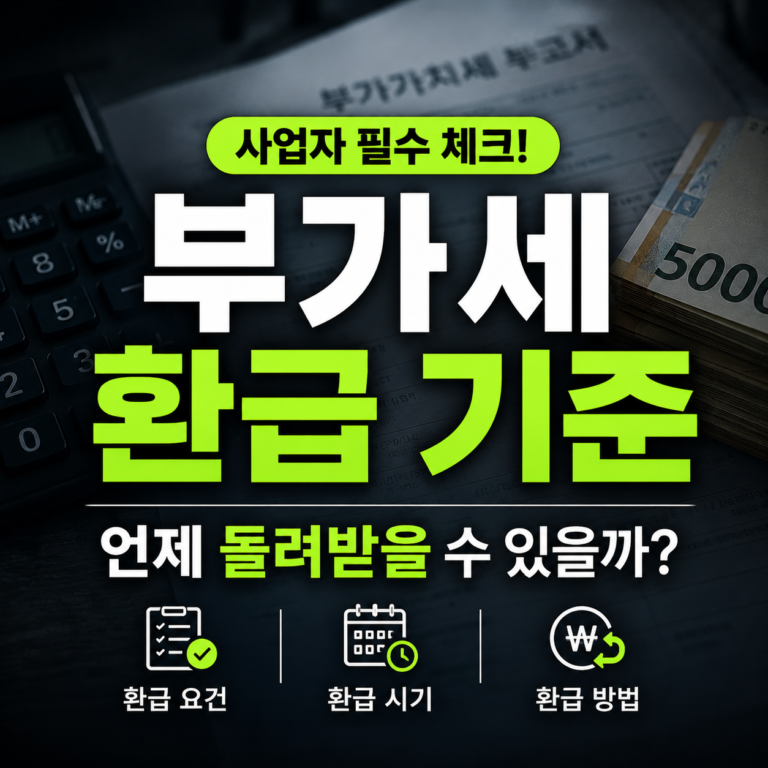 부가세 환급 기준, 언제 돌려받을 수 있을까