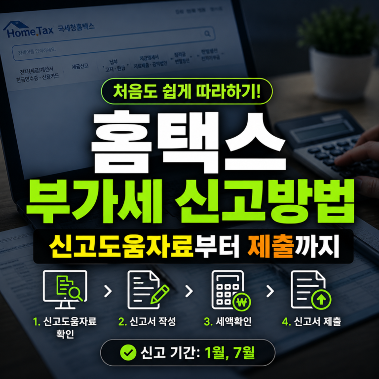 홈택스 부가세 신고 방법, 신고도움자료부터 제출까지