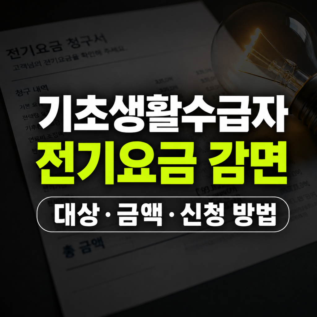 기초생활수급자 전기요금 감면 총정리, 대상·금액·신청 방법