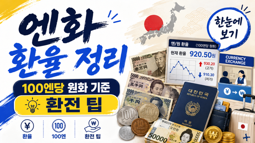 엔화 환율 정리, 100엔당 원화 기준과 환전 팁
