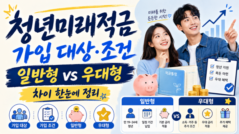 청년미래적금 가입 대상과 조건, 일반형·우대형 차이 정리