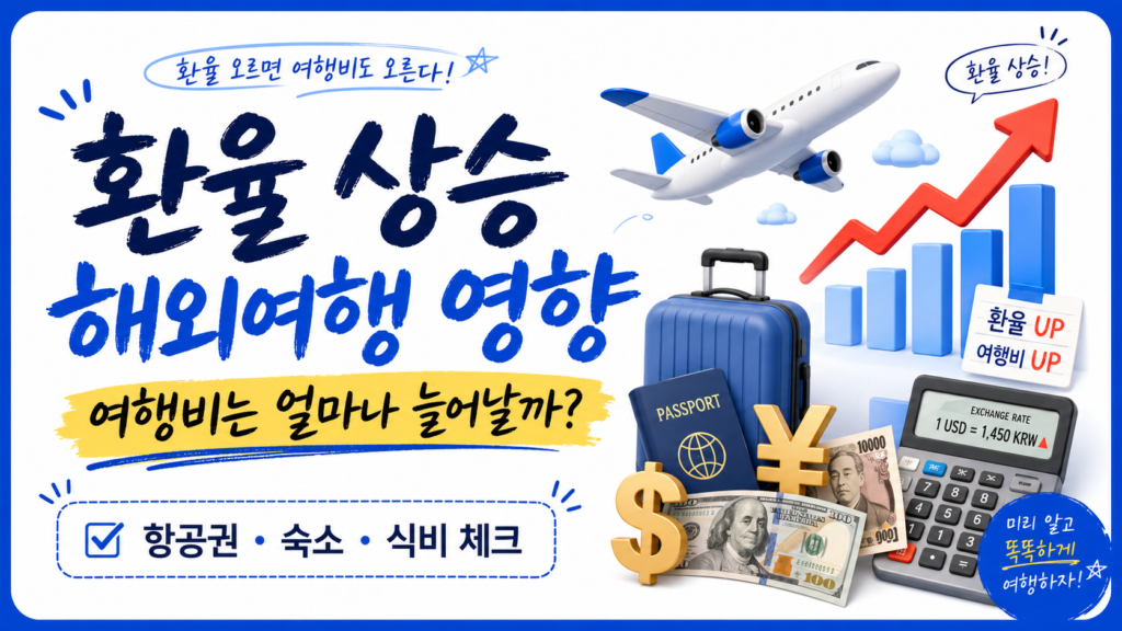 환율 상승 해외여행 영향｜여행경비 증가액과 환전 절약 방법