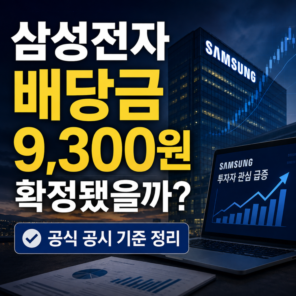삼성전자 배당금 1주당 9,300원 지급? 최신 공시 기준 사실 확인