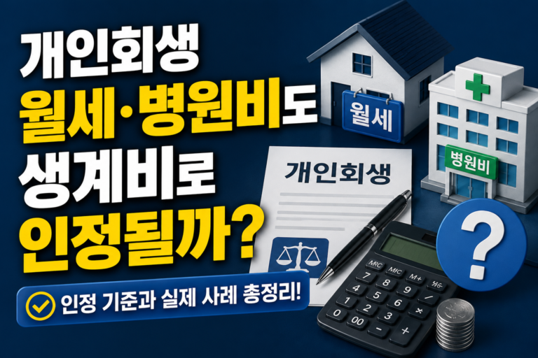 개인회생 추가생계비 인정 항목 총정리, 월세·병원비·교육비 어디까지 가능할까
