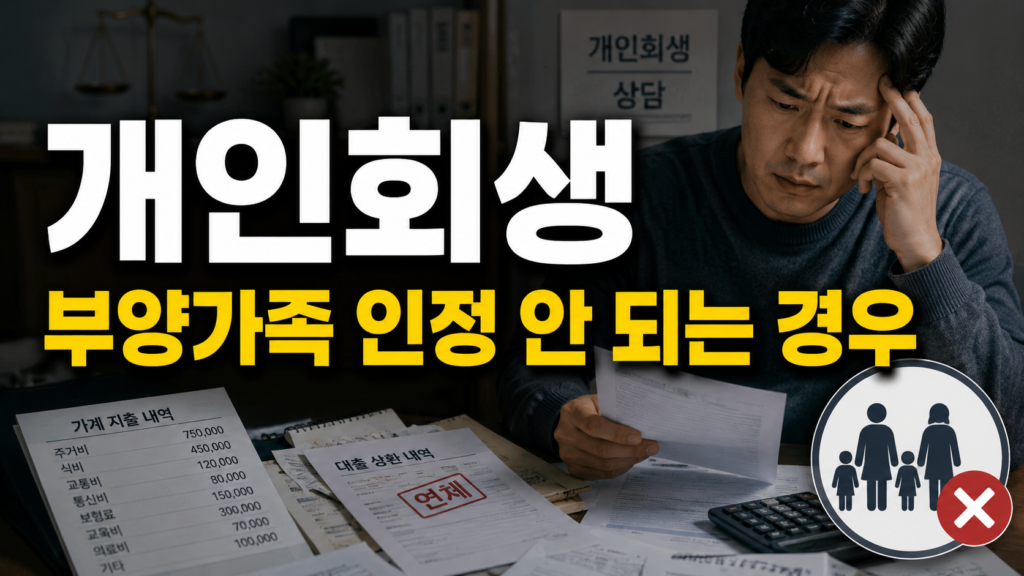 2026 개인회생 부양가족 인정 기준, 배우자·자녀·부모 총정리