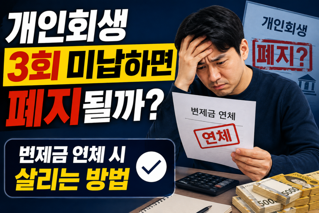 개인회생 변제금 미납 폐지 대처법, 3회 밀리면 정말 끝날까