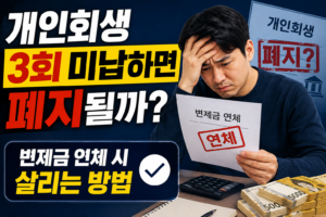 개인회생 변제금 미납 폐지 대처법