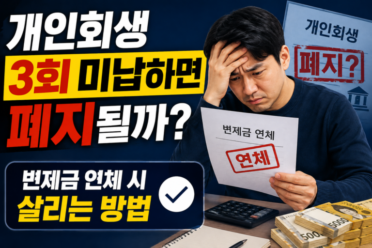 개인회생 변제금 미납 폐지 대처법, 3회 밀리면 정말 끝날까