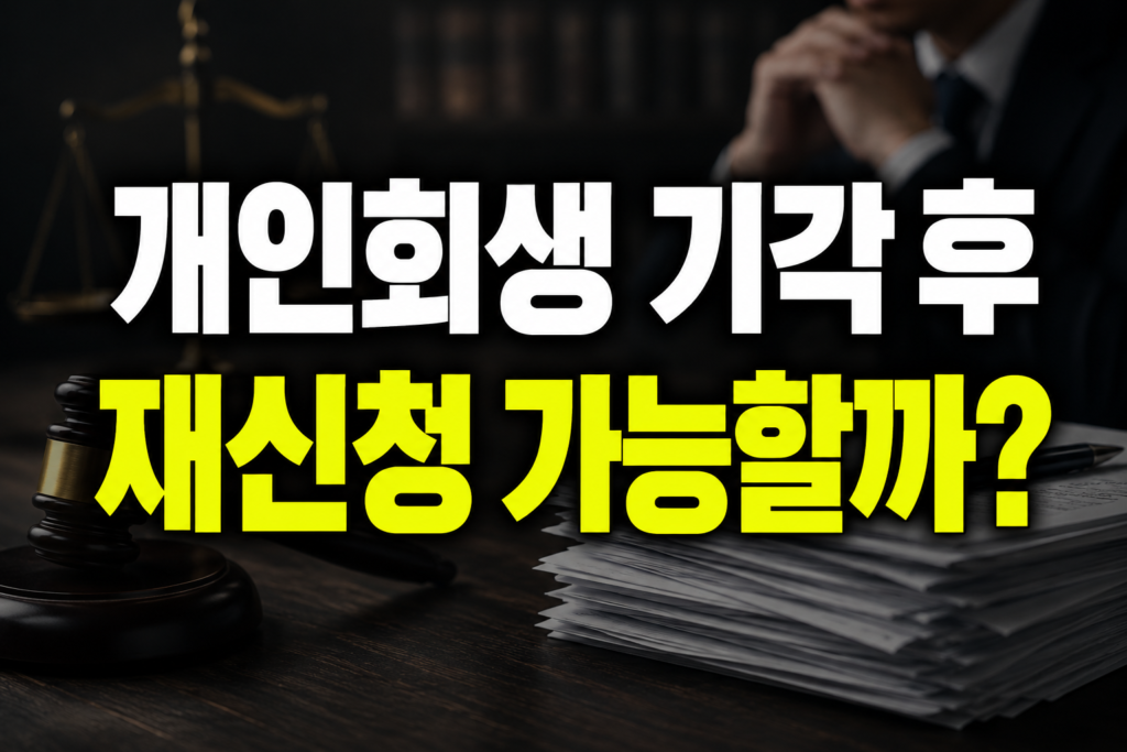 개인회생 기각 후 재신청 가능할까? 2026 재신청 조건과 주의사항