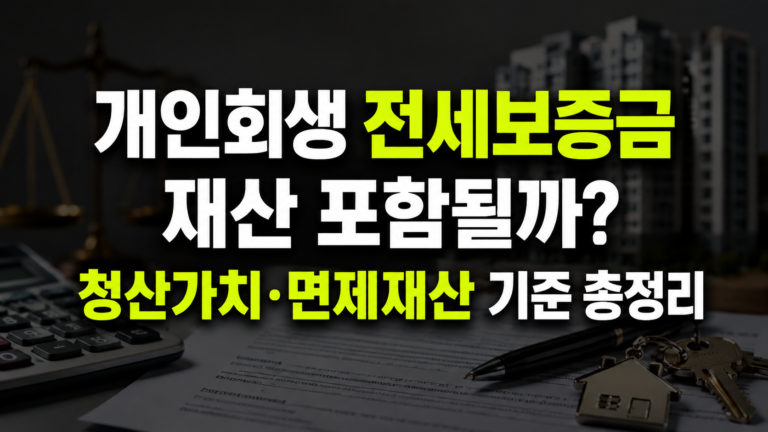 개인회생 전세보증금 재산 포함될까? 청산가치·면제재산 기준 총정리