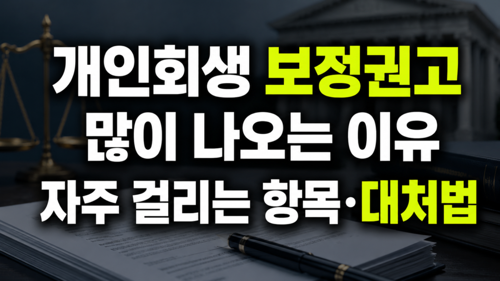 개인회생 보정권고 많이 나오는 이유