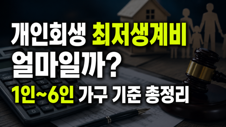 개인회생 최저생계비 얼마일까? 1인~6인 가구 기준 총정리