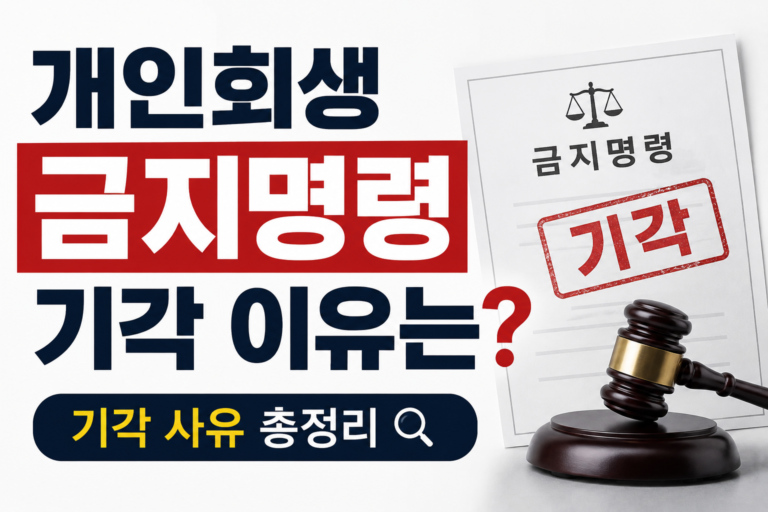 개인회생 금지명령 기각 이유는? 2026 기각 후 대처방법 총정리