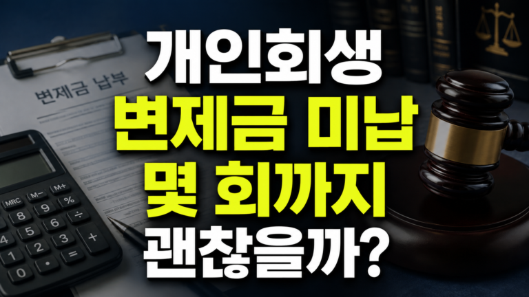 개인회생 변제금 미납 몇 회까지 괜찮을까? 3개월 미납과 폐지 기준 총정리