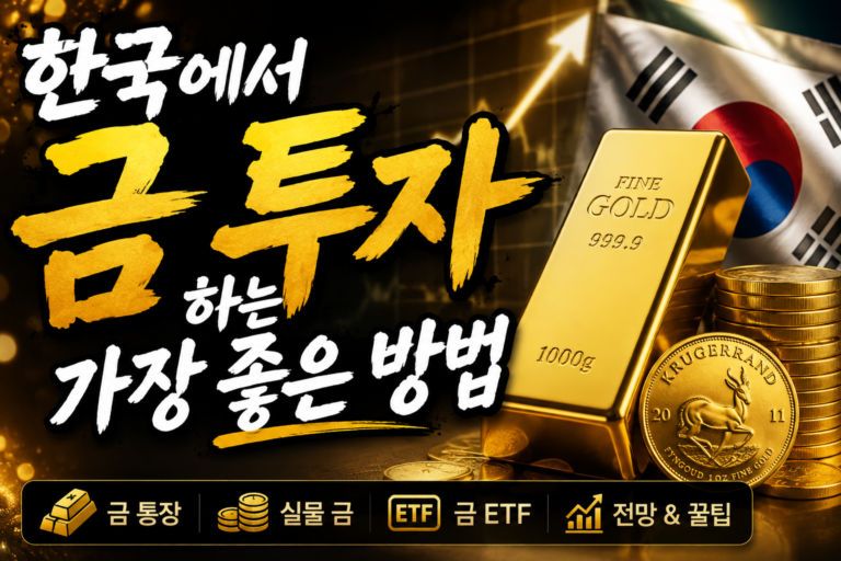 한국에서 금 투자하는 가장 좋은 방법｜KRX 금시장·ETF·골드바 비교