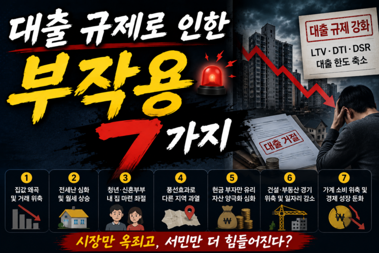 대출 규제로 인한 부작용 7가지｜집값 안정과 실수요자 피해 사이