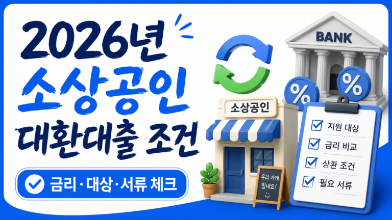 2026년 소상공인 대환대출 조건｜4.5% 금리·5천만 원 신청 방법