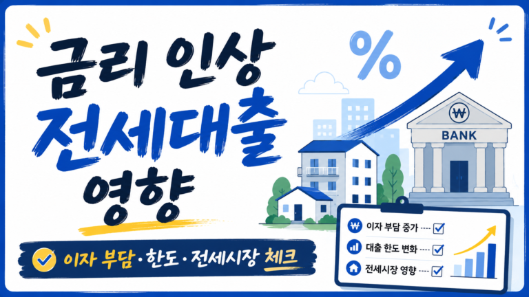 금리 인상 전세대출 영향｜월 이자·한도·재계약 대응 방법