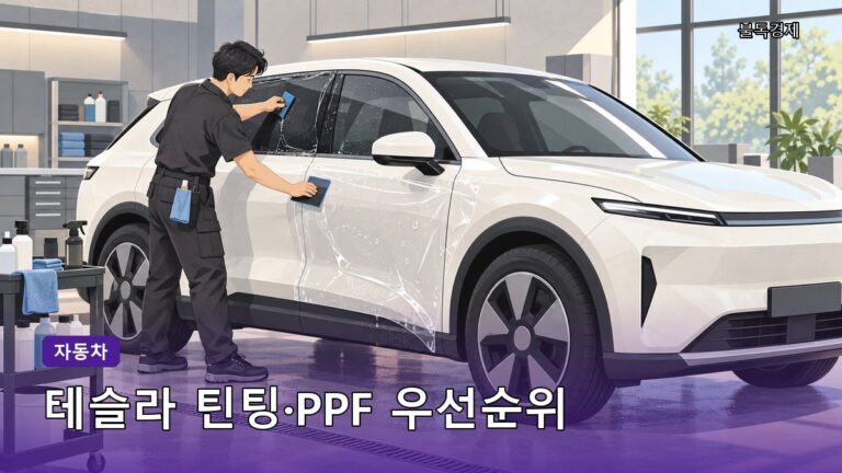 테슬라 틴팅·PPF·유리막코팅·카시트 이염방지 필수일까? 우선순위 총정리