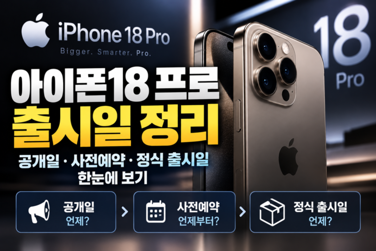 아이폰18 프로 출시일 정리, 공개일·사전예약·정식 출시일 한눈에 보기