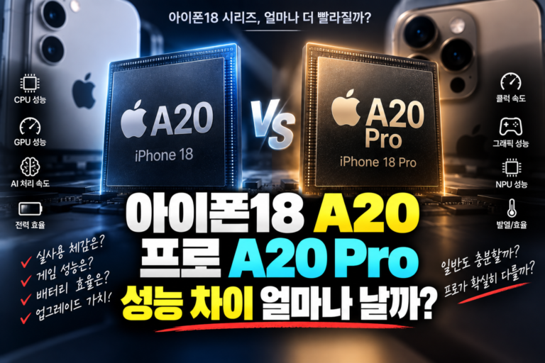 아이폰18 A20, 프로 A20 Pro 성능 차이 얼마나 날까