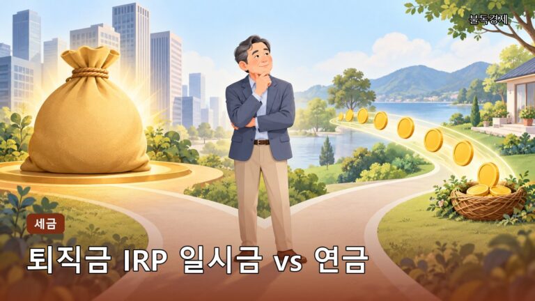 퇴직금 IRP 일시금 세금 비교, 연금으로 받으면 얼마나 절세될까?