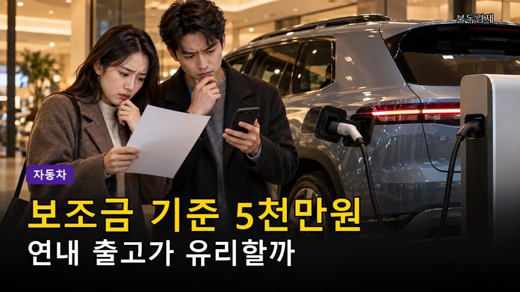 2027 전기차 보조금 기준 변경 대표 이미지, 충전 중인 전기차
