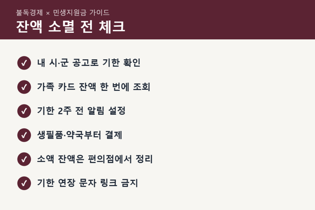 민생지원금 사용기한 확인 체크리스트