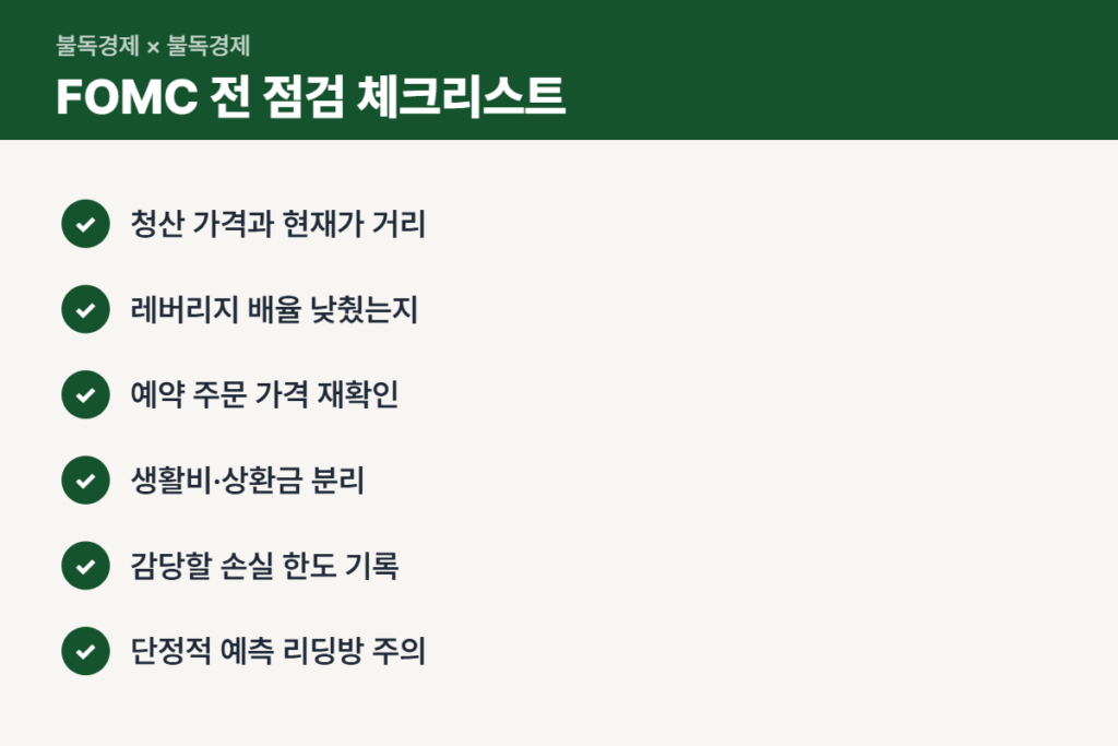 FOMC 비트코인 변동성 대비 레버리지 점검 체크리스트