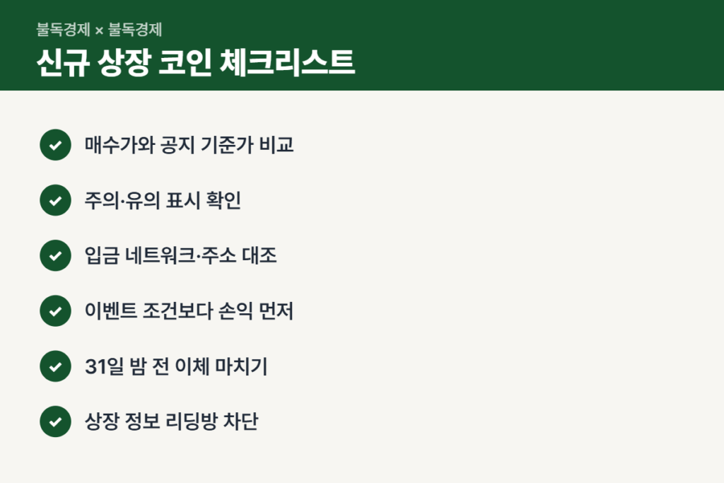 업비트 신규 상장 코인 보유자 체크리스트