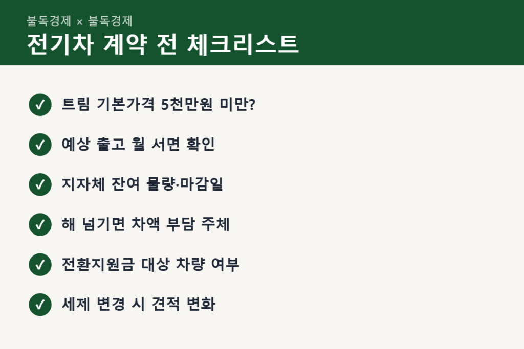 2027 전기차 보조금 계약 전 체크리스트