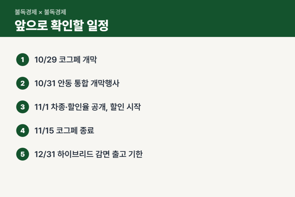 코그페 자동차 할인 일정 10월 29일부터 11월 15일까지