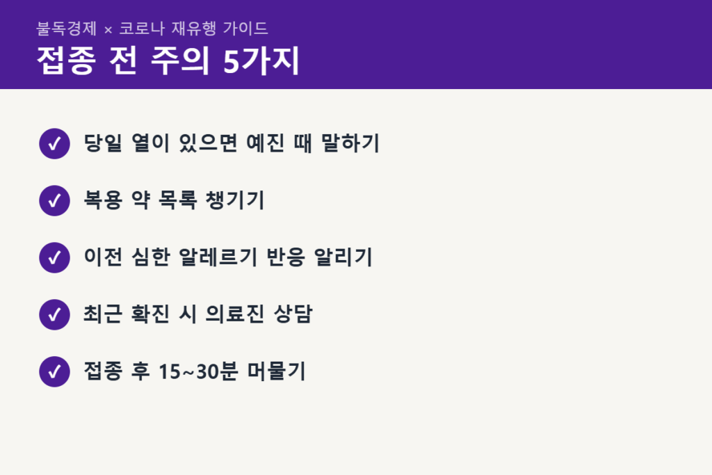 어르신 코로나 백신 접종 전 주의 체크리스트