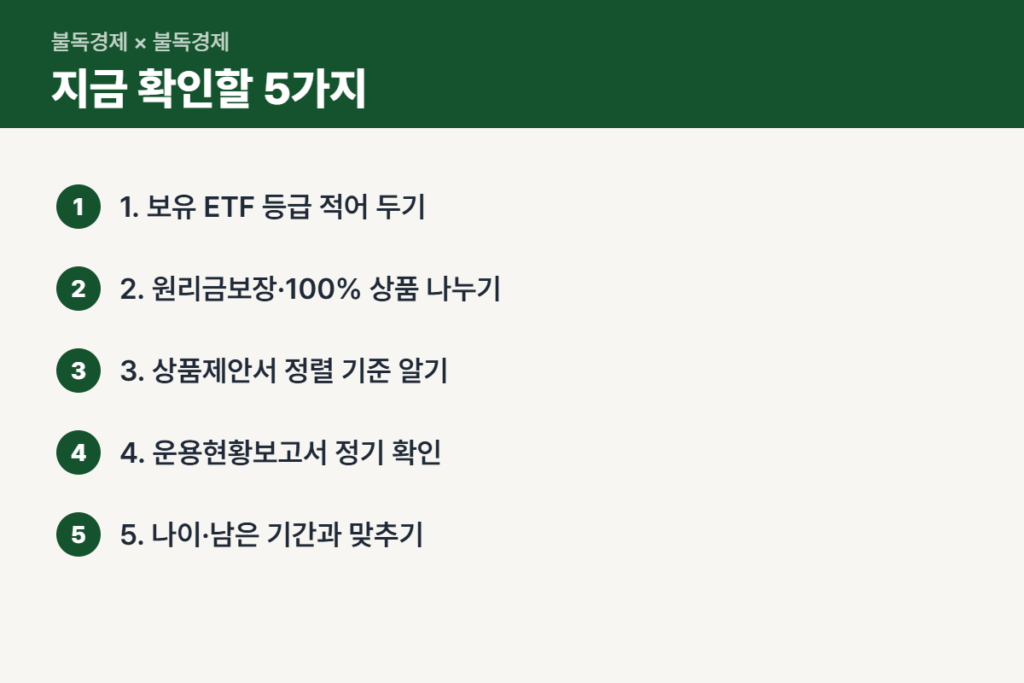 퇴직연금 ETF 위험등급 지금 확인할 5단계