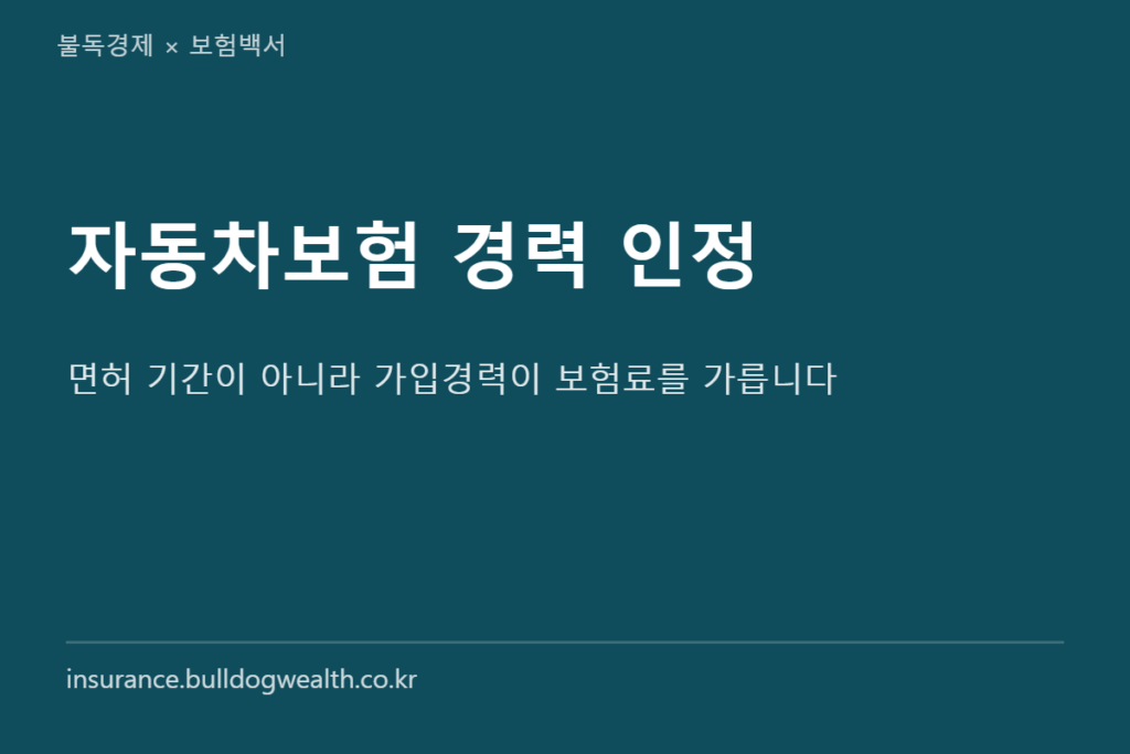 자동차보험 경력 인정 최대 3년 정리 표지