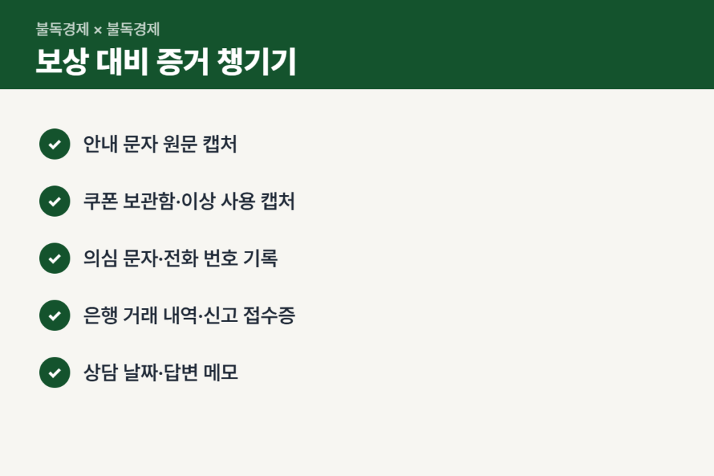 기프티콘 개인정보 유출 보상 대비 증거 체크리스트
