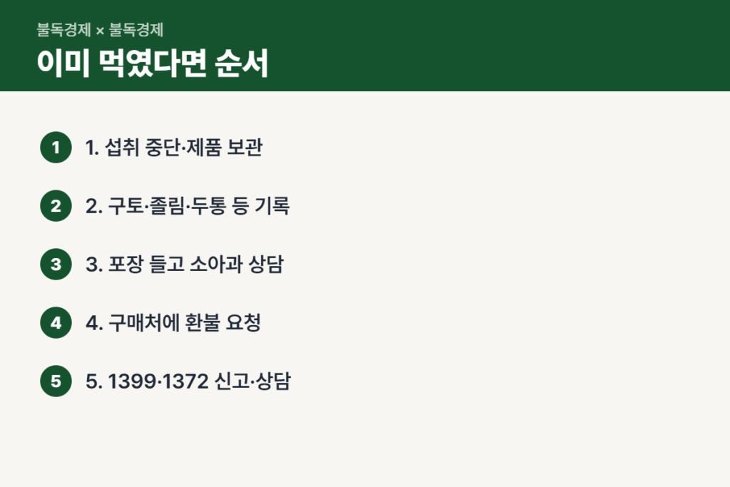 키 성장 영양제 섭취 후 대응 순서