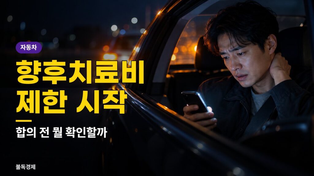 교통사고 향후치료비 제한 시행 후 합의를 고민하는 경상환자