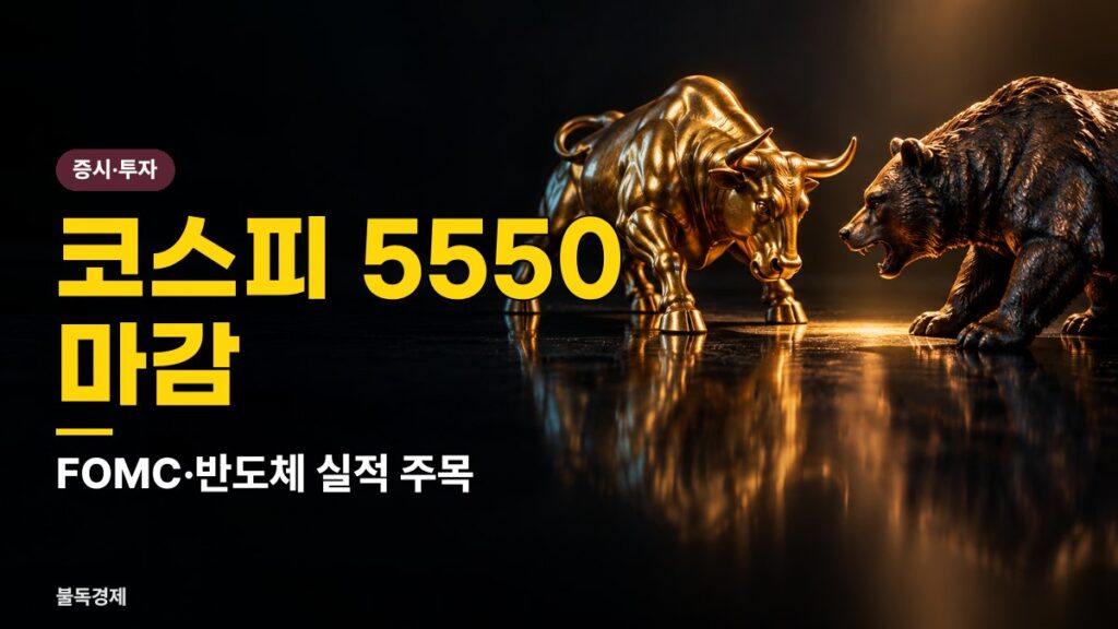 오늘 코스피 전망 10월 26일, 황소와 곰 조형물로 표현한 개장 전 증시