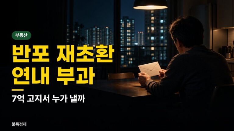 재초환 부담금 연내 첫 부과 예고, 반포 재건축 사면 손해일까? 확인할 5가지